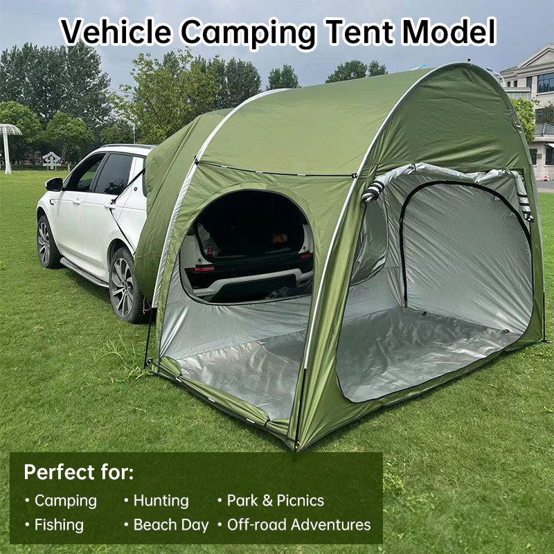 Outdoor car - trunk rear tent with canopy, sun - resistant camping equipment