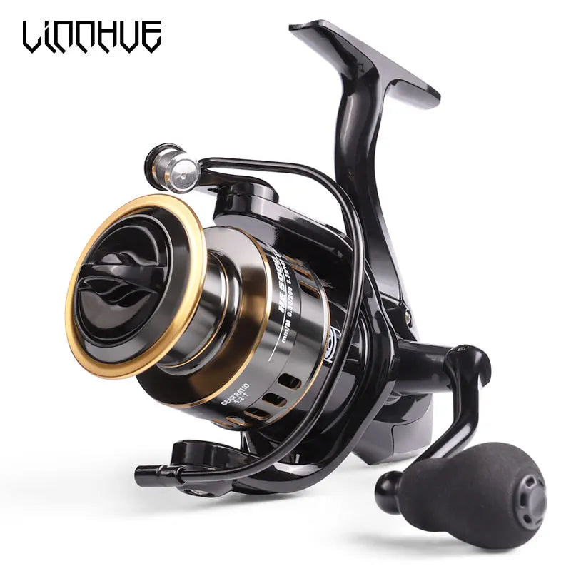 LINNHUE Fishing Reel HE7000 Max Drag 10kg 5.2:1 High Speed Metal Spool Spinning Reel Saltwater Reel carp Reel Fishing Send Line